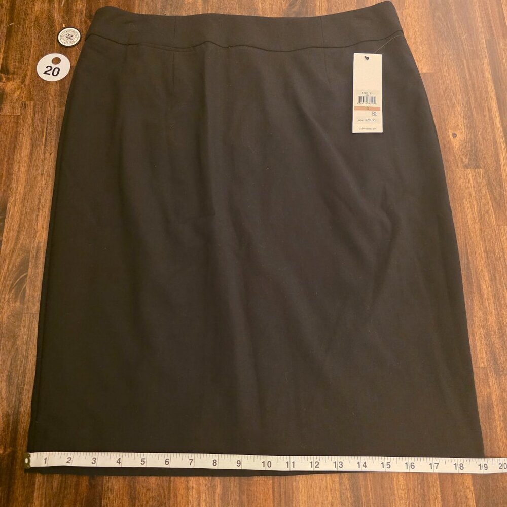 NWT Calvin Klein Black Pencil Skirt Size 12 Office Career S2ST1705 - Picture 3 of 8